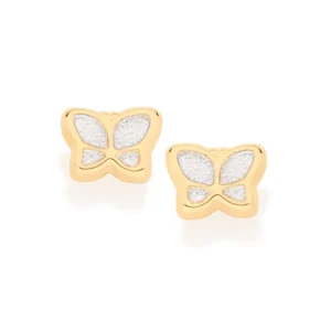 Aretes Mariposa Con Rodio Para Niñas