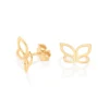 Aretes Mariposas Medianas Oro 18 K