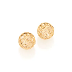 Aretes Puntos Bola de Fuego Enchapados en Oro 18K
