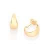 Argollas chica lisa de medio aro enchapadas en oro de 18k
