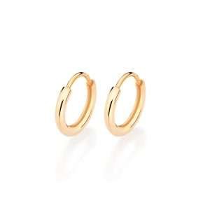 Argollas chica lisas enchapadas en oro 18k
