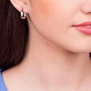 Alternative view of Argollas chicas lisas enchapadas en oro de 18k