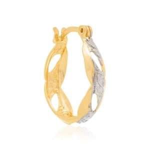 Argollas entrelazas con Rodio Pequeñas Enchapadas En Oro 18K