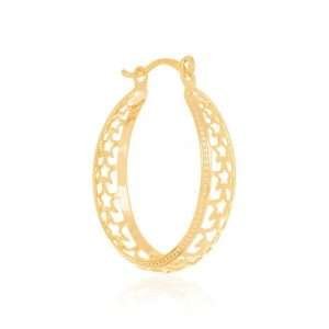Argollas con Estrellas Medianas Enchapadas En Oro 18K
