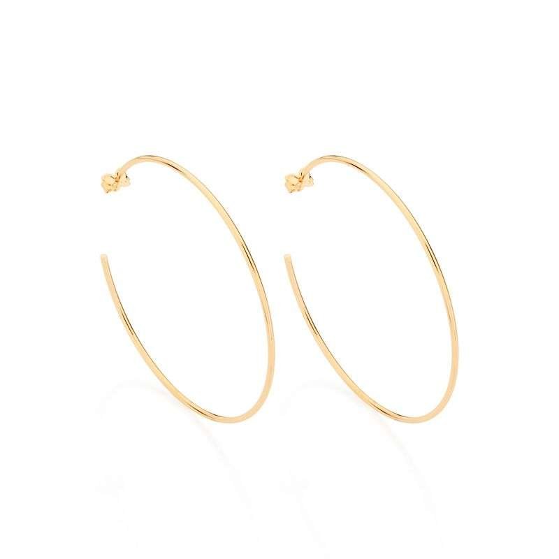 Argollas grande medio aro enchapadas en oro de 18k 5 Argollas grande medio aro enchapadas en oro de 18k - Imagen 3