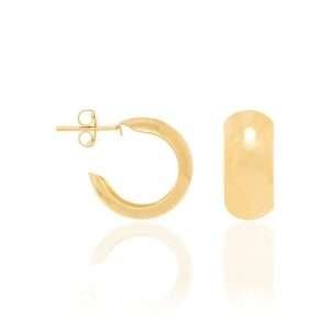 Argollas Gruesas Lisas Pequeñas Enchapadas En Oro 18K