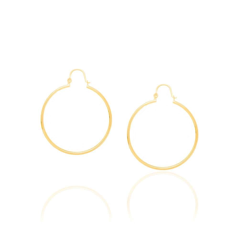 Argollas lisas mediana enchapadas en oro 18k 3 Argollas lisas mediana enchapadas en oro 18k