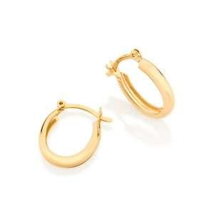 Argollas lisas ovaladas pequeñas enchapadas en oro de 18k