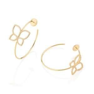 Argollas maxi mariposa con circonias enchapadas en oro 18k