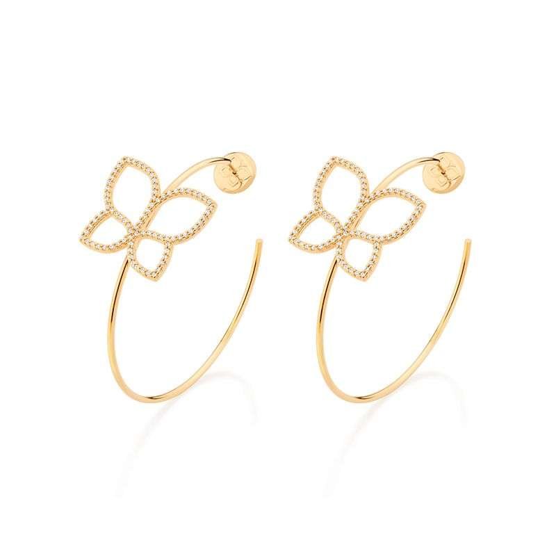 Argollas maxi mariposa con circonias enchapadas en oro 18k 5 Argollas maxi mariposa con circonias enchapadas en oro 18k - Imagen 3