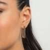 Argollas maxi rectangular enchapadas en oro 18k - Imagen 2