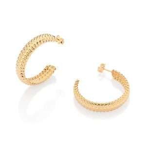 Argollas maxi texturizadas enchapadas en oro de 18k