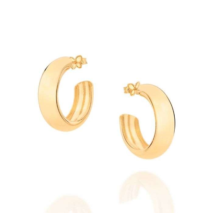 Argollas Gruesas Semi-Abiertas Enchapadas en Oro 18K 5 Argollas Gruesas Semi-Abiertas Enchapadas en Oro 18K - Imagen 3