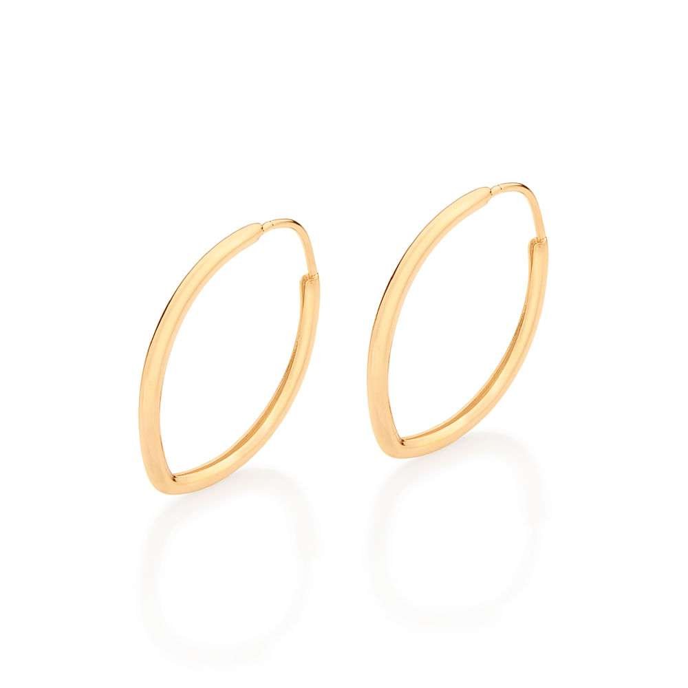 Argollas ovalada enchapadas en oro de 18k 3 Argollas ovalada enchapadas en oro de 18k