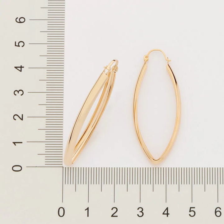 Argollas Ovaladas Grandes Enchapadas en Oro 18K 7 Argollas Ovaladas Grandes Enchapadas en Oro 18K - Imagen 5