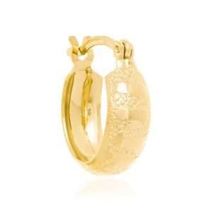 Argollas Pequeñas Gruesas Lisas Enchapadas En Oro 18K