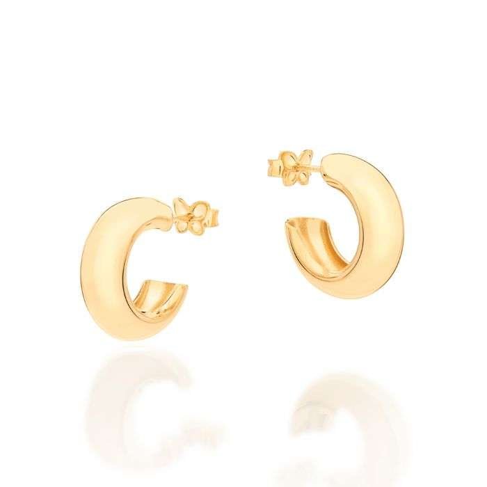 Argollas Gruesas Semi-Abiertas Enchapadas en Oro 18K 10 Argollas Gruesas Semi-Abiertas Enchapadas en Oro 18K - Imagen 8