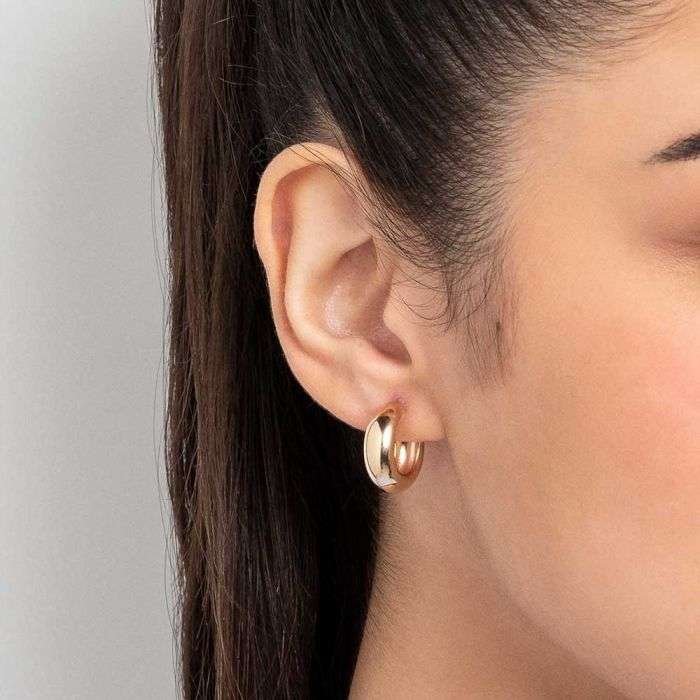 Argollas Gruesas Semi-Abiertas Enchapadas en Oro 18K 9 Argollas Gruesas Semi-Abiertas Enchapadas en Oro 18K - Imagen 7