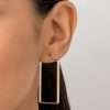 Argollas rectangular enchapadas en oro de 18k - Imagen 2