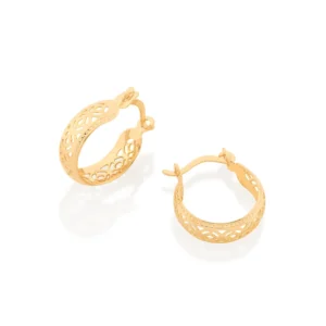 Alternative view of Argollas con Diseño Para Niñas Enchapadas En Oro 18K