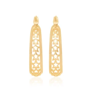 Alternative view of Argollas con Estrellas Medianas Enchapadas En Oro 18K