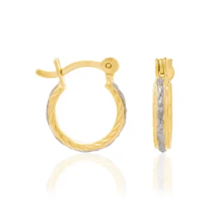 Alternative view of Argollas con Rodio para Niñas Enchapadas En Oro 18K