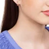 Argollas con Rodio para Niñas Enchapadas En Oro 18K - Imagen 3