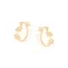 Argollas de Flores Y Zirconias Para Niñas Enchapadas En Oro 18K 2 Argollas de Flores Y Zirconias Para Niñas