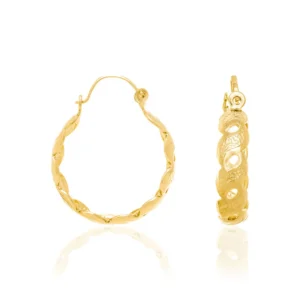 Alternative view of Argollas Entrelazadas Medianas Enchapadas En Oro 18K