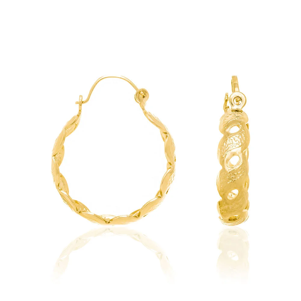 Argollas Entrelazadas Medianas Enchapadas En Oro 18K 4 Argollas Entrelazadas Medianas Enchapadas En Oro 18K - Imagen 2