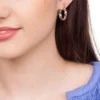 Argollas Entrelazadas Medianas Enchapadas En Oro 18K - Imagen 3