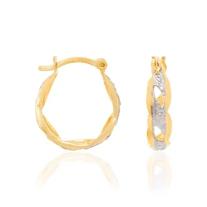 Alternative view of Argollas entrelazadas con Rodio Pequeñas Enchapadas En Oro 18K