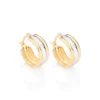 Argollas Gruesas Con Rodio Enchapadas En Oro 18K
