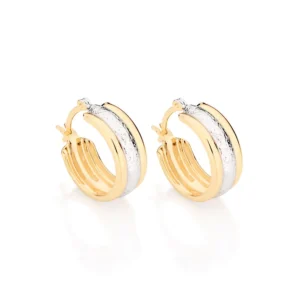 Argollas Gruesas Con Rodio Enchapadas En Oro 18K