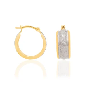 Alternative view of Argollas Gruesas Con Rodio Enchapadas En Oro 18K