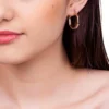 Argollas Hexagonales Medianas Enchapadas En Oro 18K - Imagen 3