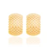 Argollas Huggies Gruesas Semi-Abiertas Enchapadas En Oro18K - Imagen 2