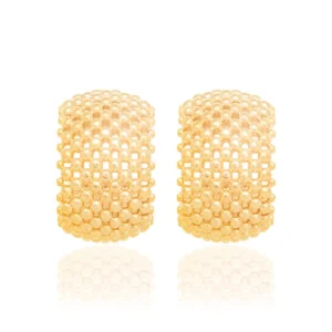 Alternative view of Argollas Huggies Gruesas Semi-Abiertas Enchapadas En Oro18K