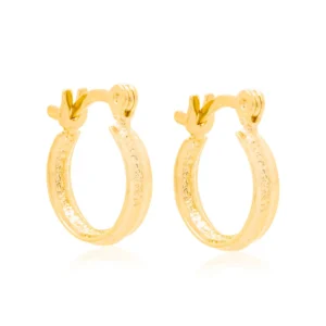 Argollas Lisas Para Niñas Enchapadas En Oro 18K
