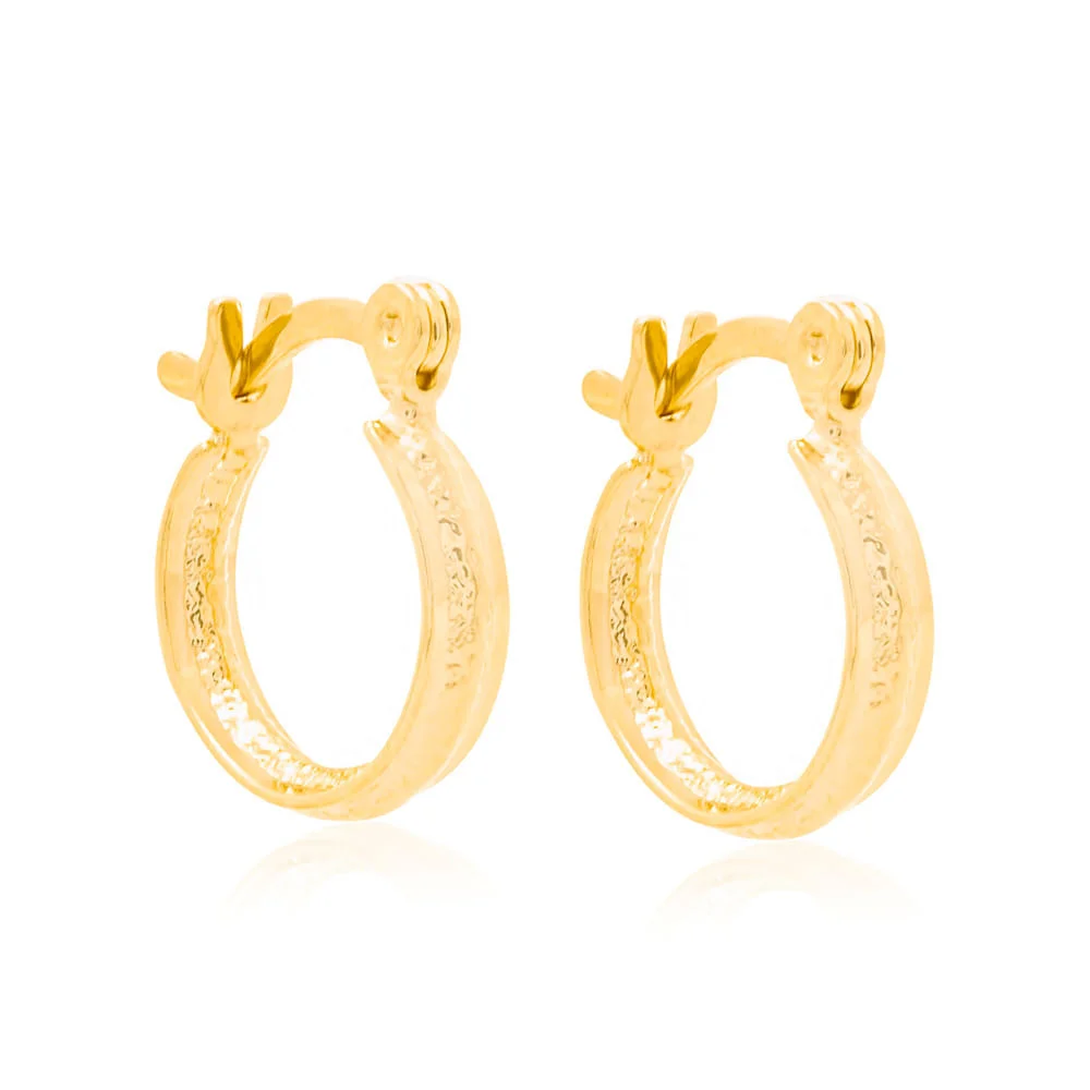 Argollas Lisas Para Niñas Enchapadas En Oro 18K 3 Argollas Lisas Para Niñas Enchapadas En Oro 18K