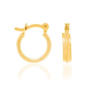 Alternative view of Argollas Lisas Para Niñas Enchapadas En Oro 18K