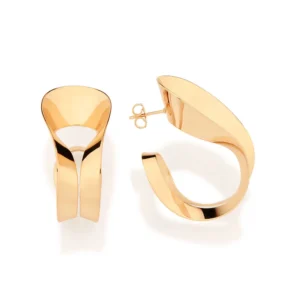Alternative view of Argollas Modernos Maxi abstractas enchapadas en oro 18k