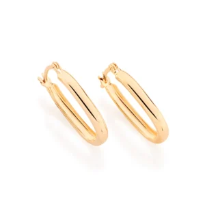 Argollas Ovaladas Medianas Enchapadas en Oro 18K