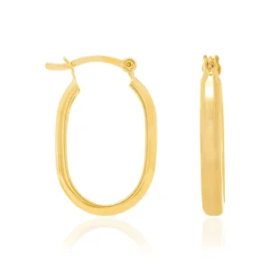 Alternative view of Argollas Ovaladas Medianas Enchapadas en Oro 18K