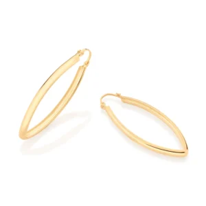 Alternative view of Argollas Ovaladas Grandes Enchapadas en Oro 18K