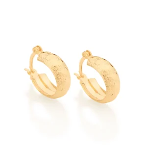 Argollas Gruesas Enchapadas En Oro 18K