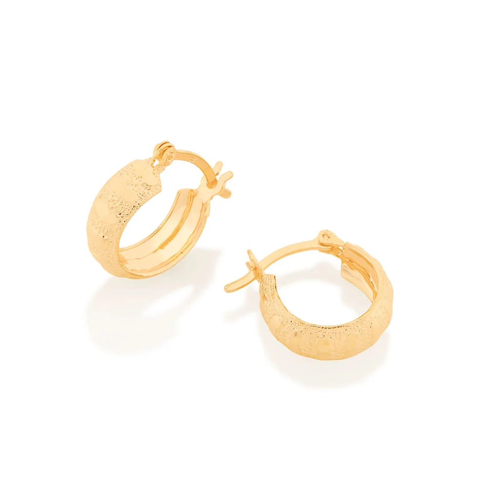 Argollas Pequeñas Gruesas Enchapadas En Oro 18K 4 Argollas Pequeñas Gruesas Enchapadas En Oro 18K - Imagen 2