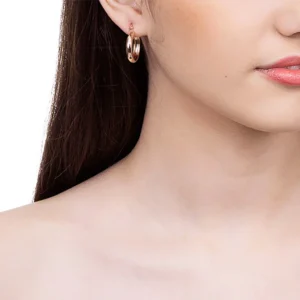 Alternative view of Argollas Redondas Enchapadas en Oro 18K - Grandes (2,0cm)