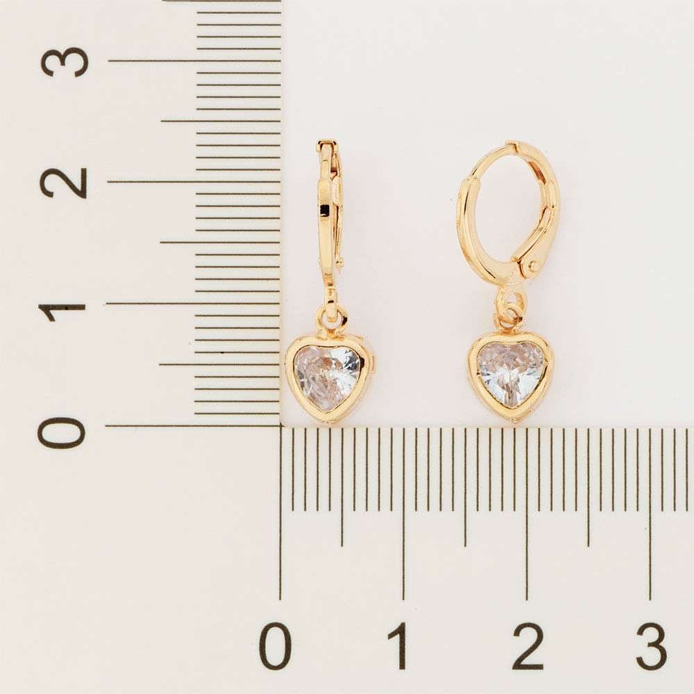 Argollas con corazón colgante enchapadas en Oro de 18k 5 Argollas con corazón colgante enchapadas en Oro de 18k - Imagen 3