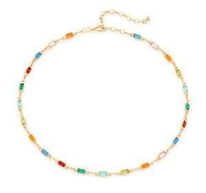 Choker De Cristales De Colores Enchapadas en Oro 18K